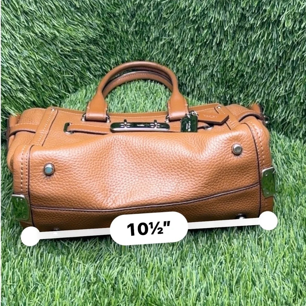 Coach Swagger 27 Carryall Saddle Tan Pebbled Leather Satchel Bag 34816 - Picture 9 of 9